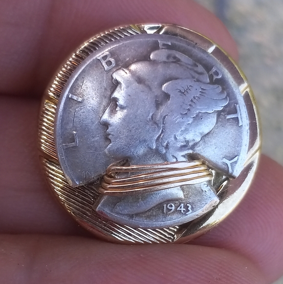 Homemade Earrings Made w/ Mercury Dimes dtd 1940&1943 - Picture 3 of 4